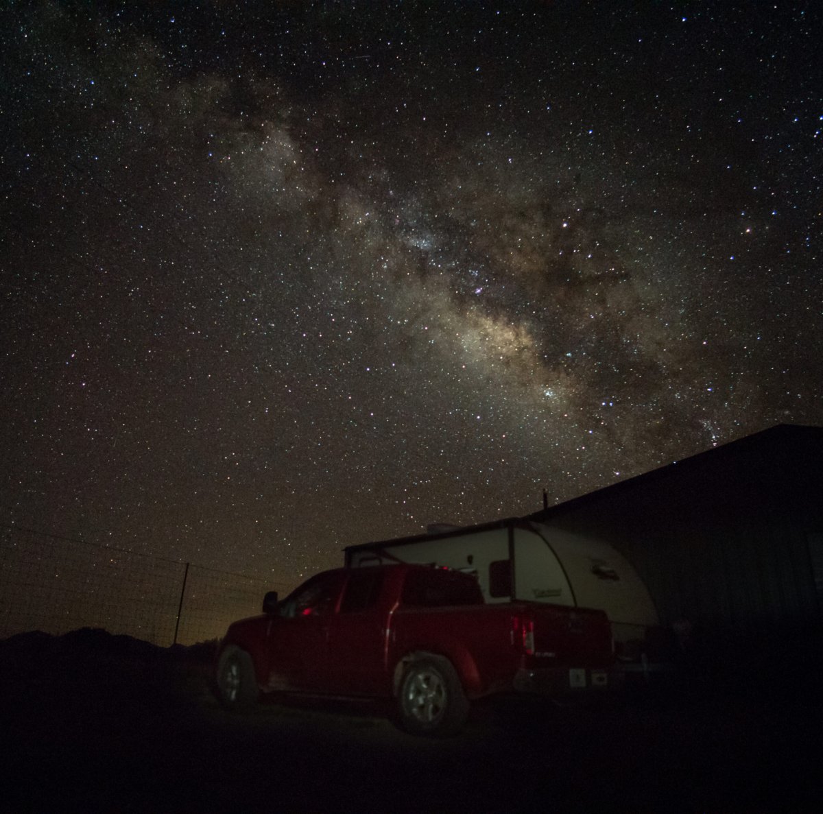 Stargazing at campsite